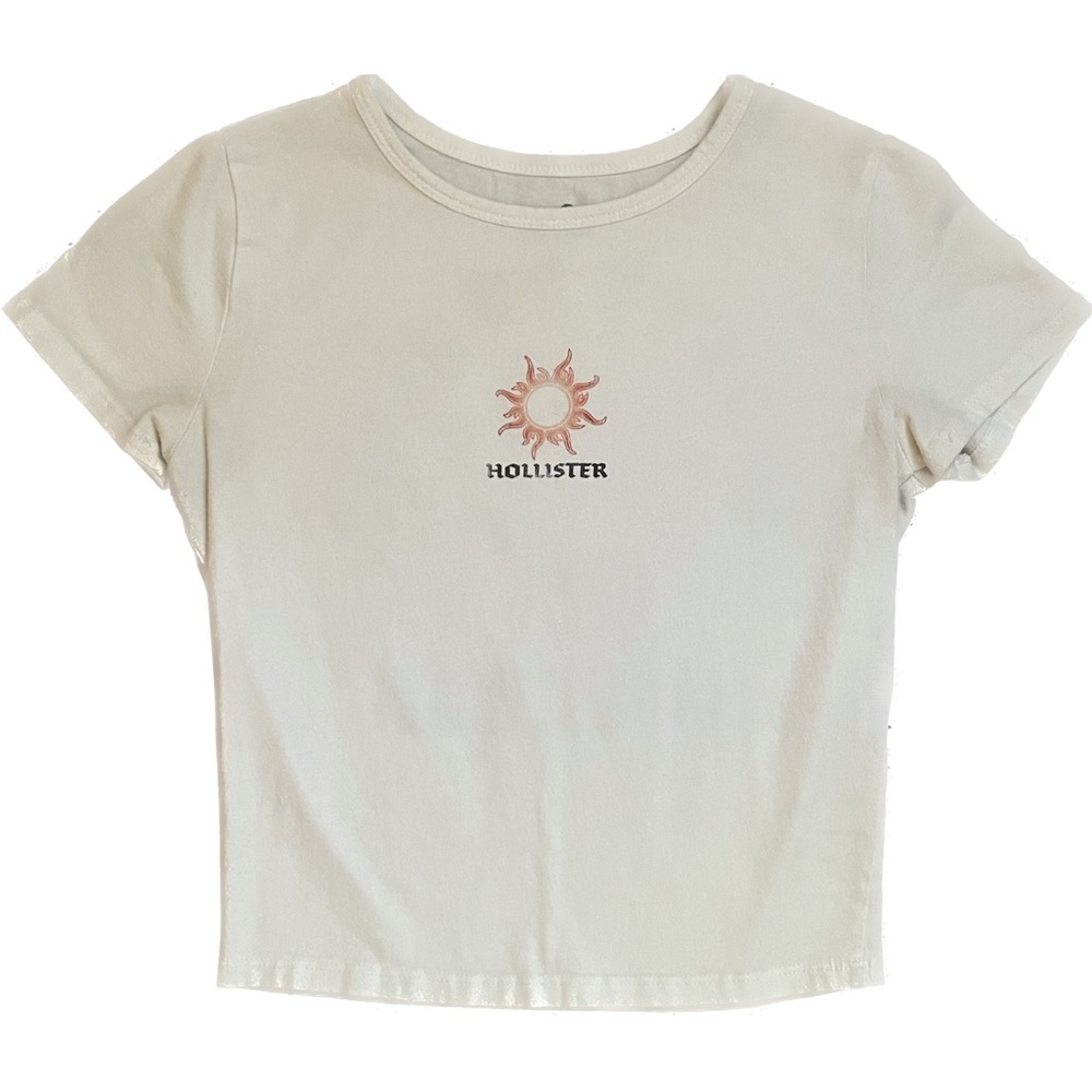 Hollister Sunset Skyline Graphic Baby Tee T-Shirt Cropped Size S / XS White